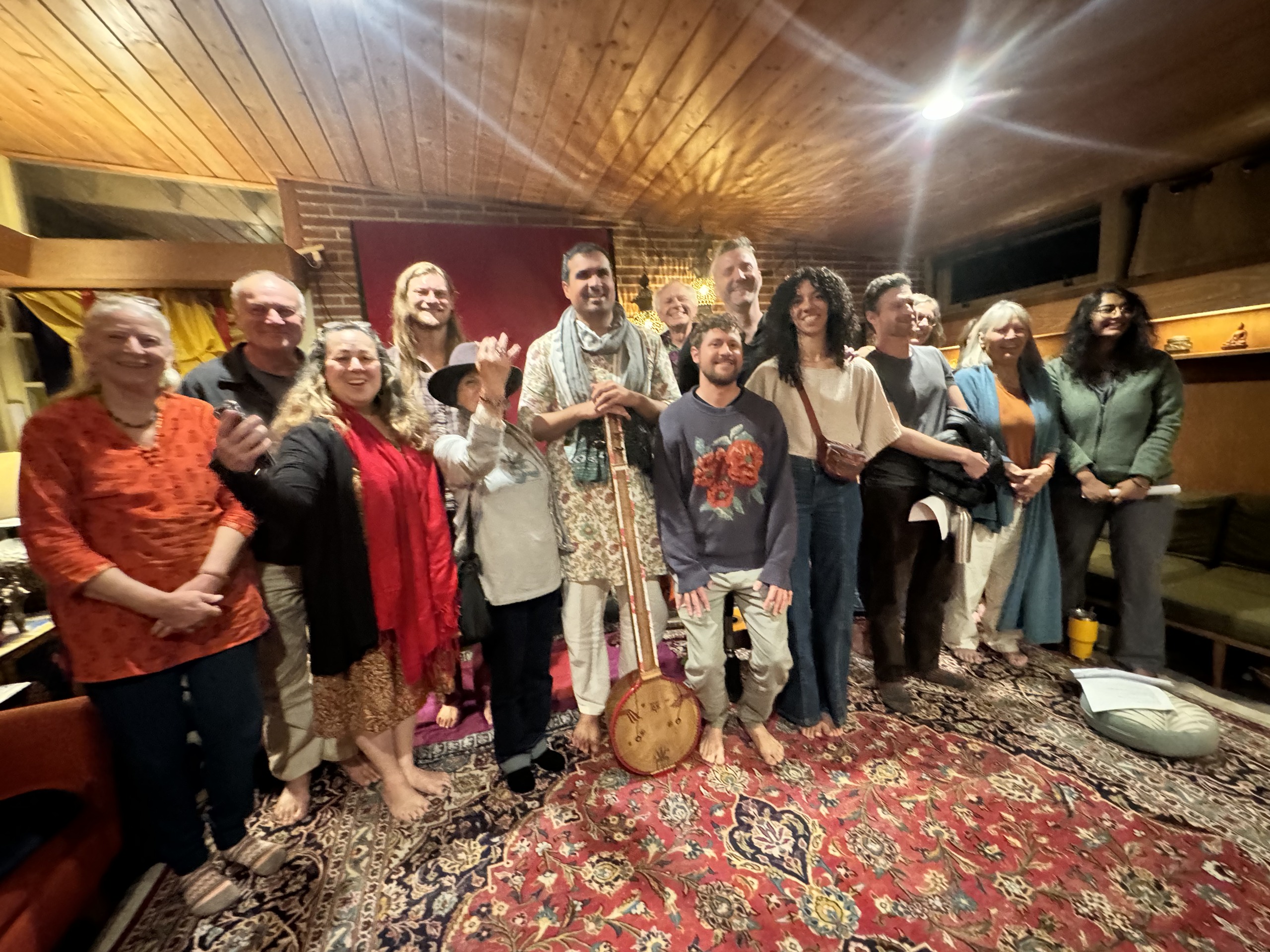 Artists and participants after an intimate gathering